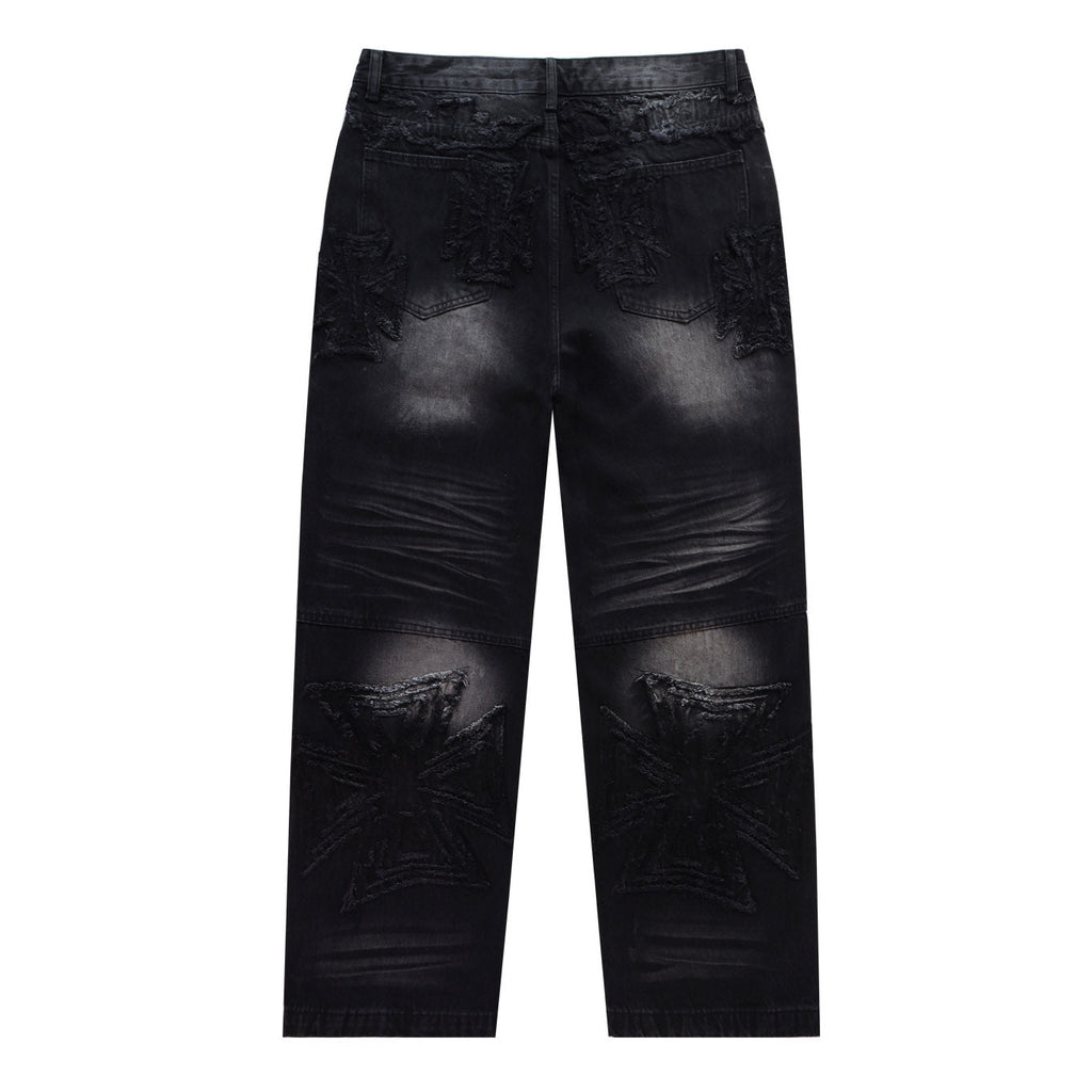 VALLEY Embroidered Letter Jeans #8261